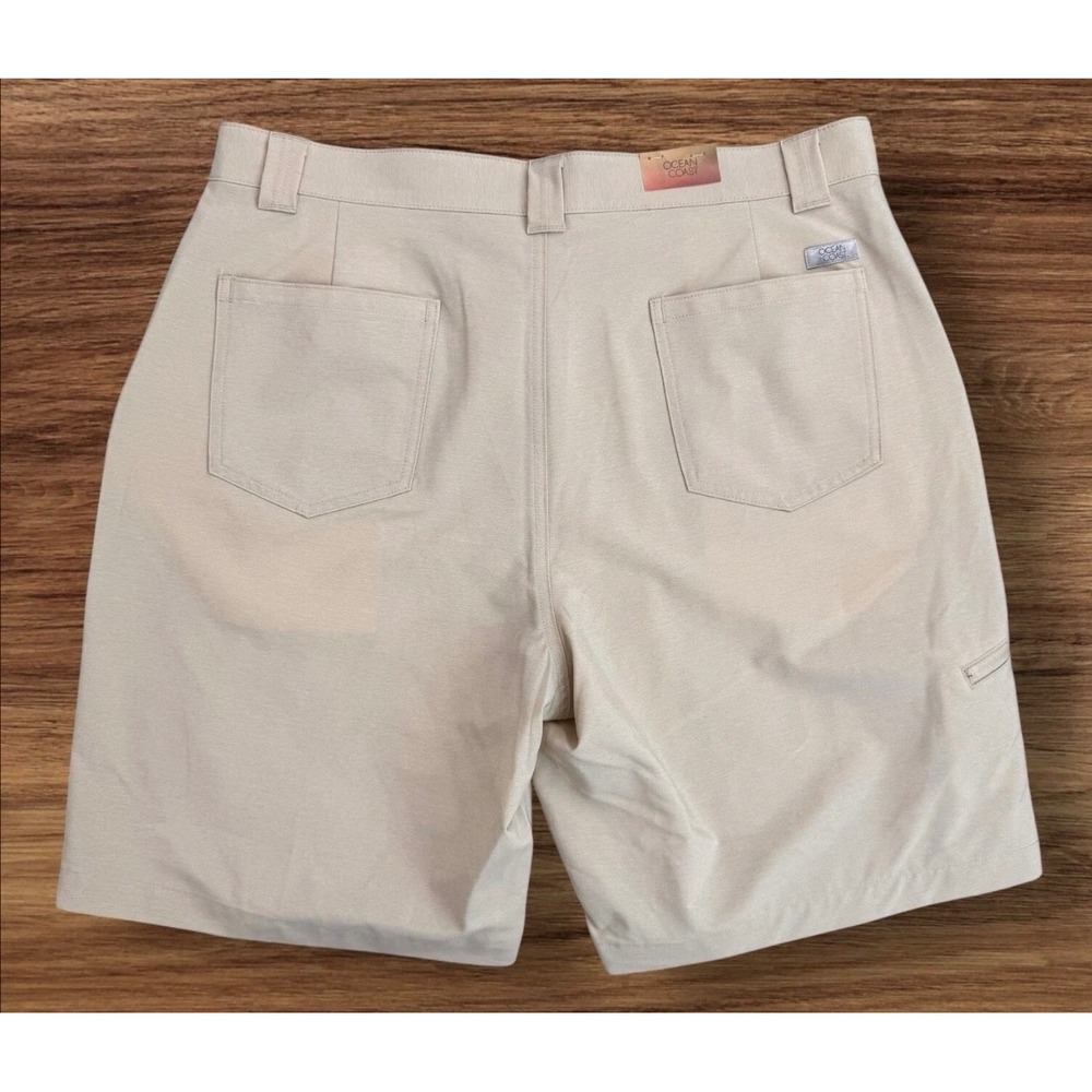Ocean Coast Mens Performance Shorts Me. 36 Khaki Tan Stretch Hiking Golf Utility - Picture 2 of 9